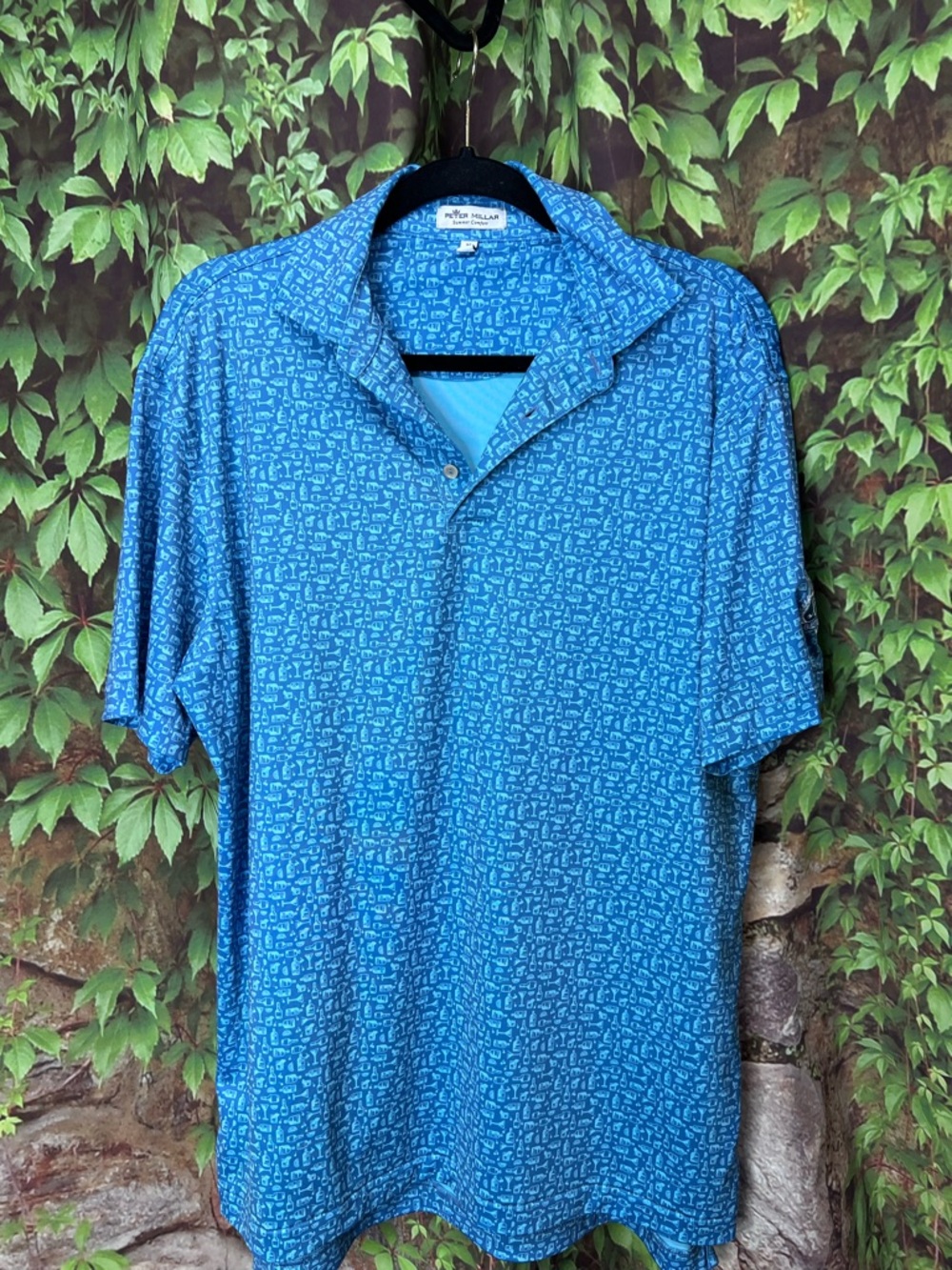 PETER MILLAR Summer Comfort Bourbon Bottle Biltmore Country Club Shirt, M - Picture 2 of 10